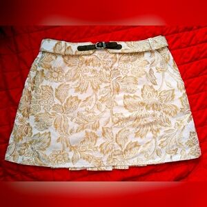 Vintage Dolce & Gabbana Gold Brocade Floral Print Skirt, EU Size 40